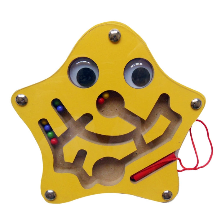 Juguete rompecabezas para niños Laberinto de animales magnético de madera de tamaño pequeño, Starfish, Snail, Frog, Duck, Fish, Owl, Ladybug, Tortoise, Monkey, Apple, New Small Fish, New Apple