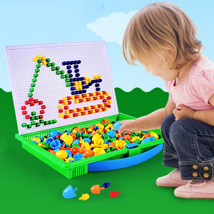 296 en 1 / Set Educativo para la Primera Infancia Creativo DIY Escritorio Seta Juego de Rompecabezas de Uñas Juguete, 296 in 1 / Green