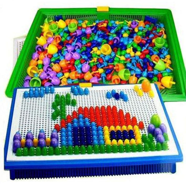 296 en 1 / Set Educativo para la Primera Infancia Creativo DIY Escritorio Seta Juego de Rompecabezas de Uñas Juguete, 296 in 1 / Green