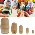 25 uds (5 juegos) creativo DIY embrión blanco ruso cinco capas de muñecas, 25PCS DIY Five Layers of Dolls