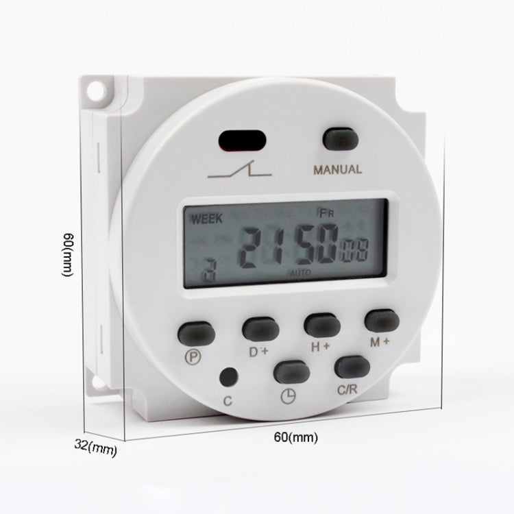 CN101A DC12V interruptor de tiempo de microordenador temporizador de potencia LCD Digital, DC12V
