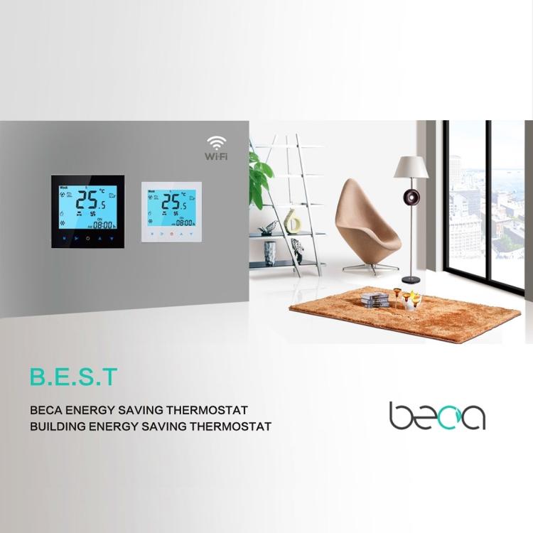 Termostato de ambiente programable de 2 tubos para aire acondicionado con pantalla LCD para unidad Fan Coil, compatible con Wifi