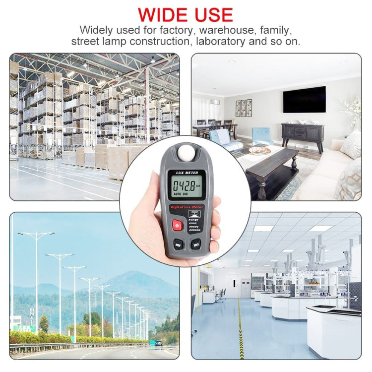 Medidor de lux de luz digital portátil LCD MT-30 para fábrica / escuela / casa en diversas ocasiones, rango: 0,1-200.000 lux, MT-30