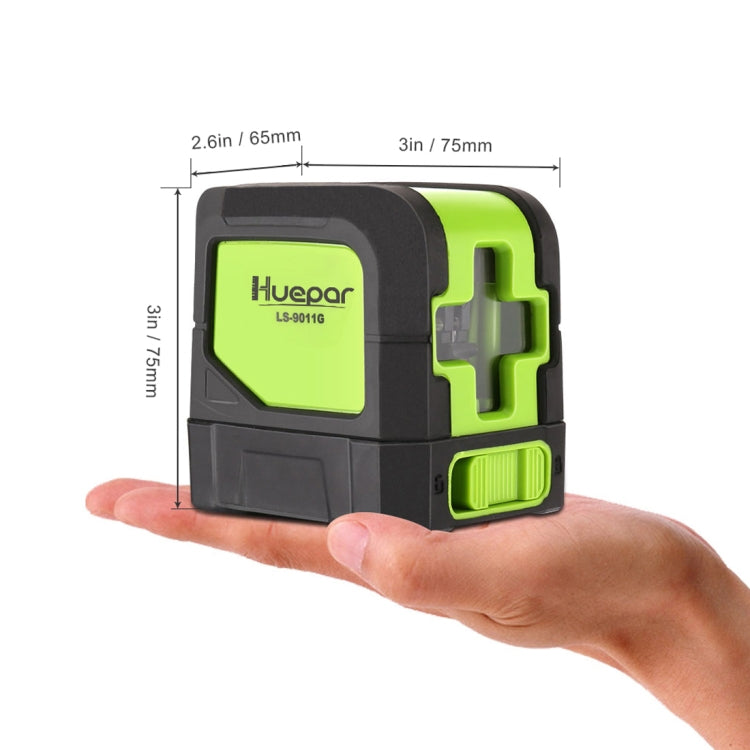 9011G 1V1H 15mW Nivel láser de haz verde de 2 líneas que cubre paredes y pisos