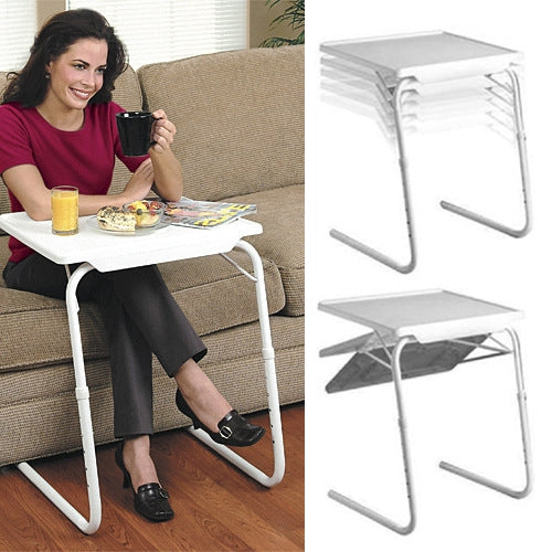 Almohadilla de plástico Soporte de tubo de acero Mesa portátil multiusos plegable elevable para computadora portátil, altura ajustable: 53-74 cm, ángulo ajustable: 30 grados / 60 grados / 90 grados / 180 grados, Adjustable Height: 53-74cm