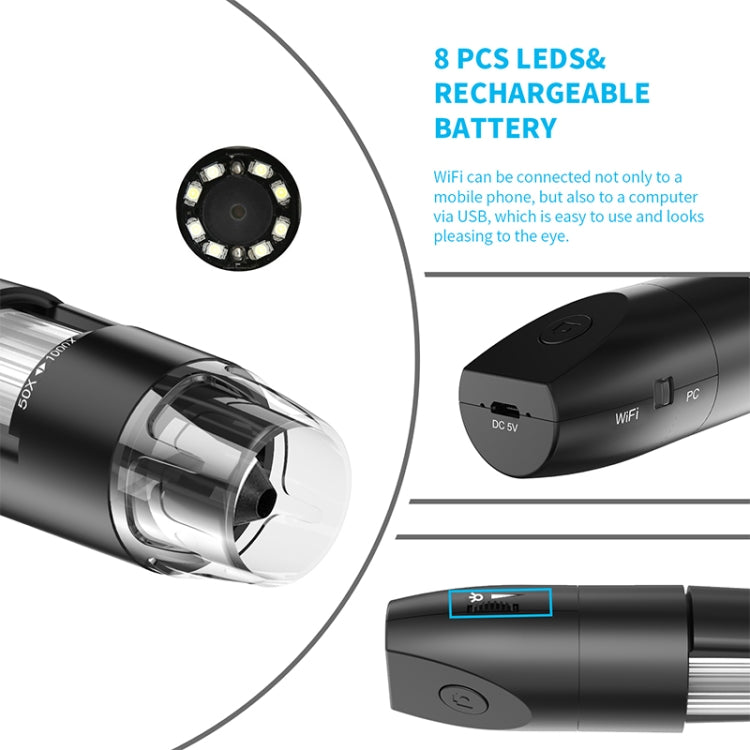 Microscopio digital USB inteligente ajustable 316 50-1000X Wifi