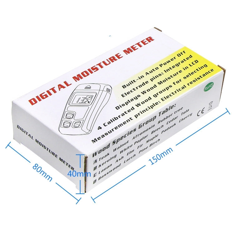Probador de humedad de madera recargable, medición de humedad para suelos de madera y cartón sin batería