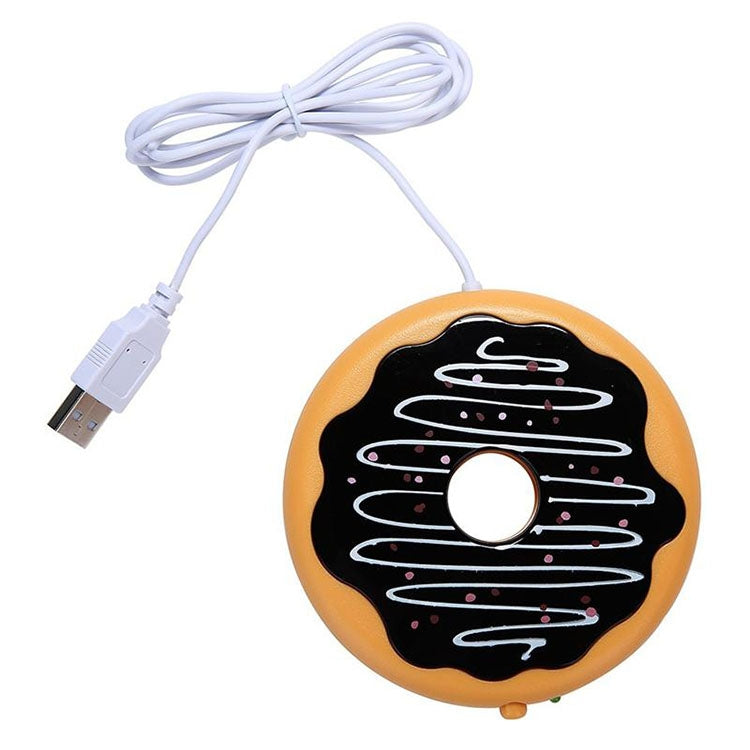 Diseño de Donut Cable de alimentación USB escritorio tazón taza calentador té café bebidas estera calefactora Pad, Donut