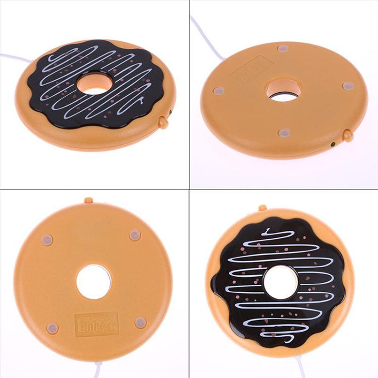 Diseño de Donut Cable de alimentación USB escritorio tazón taza calentador té café bebidas estera calefactora Pad, Donut