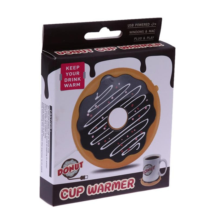Diseño de Donut Cable de alimentación USB escritorio tazón taza calentador té café bebidas estera calefactora Pad, Donut