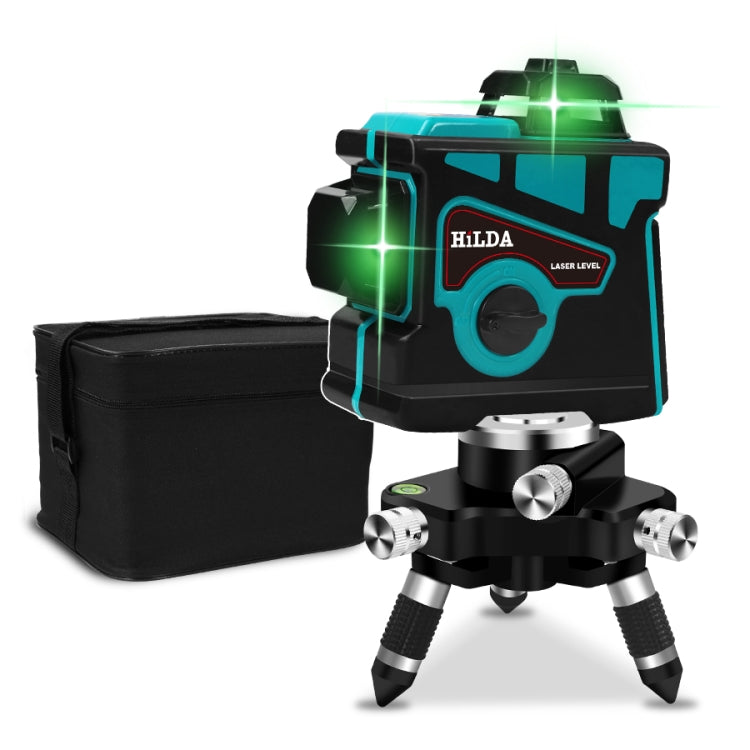 Hilda LS055 Nivel láser 12 líneas 3D Autonivelante 360 Cruz Horizontal Nivel vertical Rayo verde