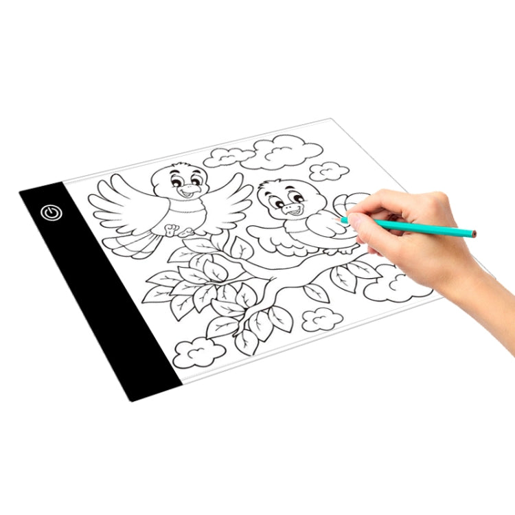 Tamaño A5 USB ultrafino Tres niveles de brillo Tableros de copia acrílicos regulables Bloc de dibujo de bocetos de anime, con cable y enchufe USB, A5 with USB Cable & Plug