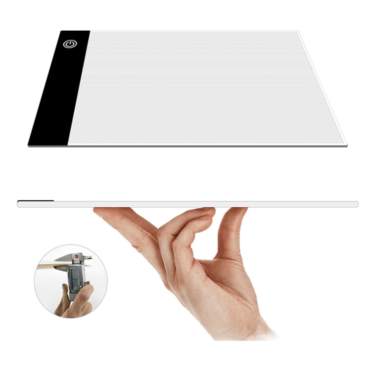 Tamaño A5 USB ultrafino Tres niveles de brillo Tableros de copia acrílicos regulables Bloc de dibujo de bocetos de anime, con cable y enchufe USB, A5 with USB Cable & Plug