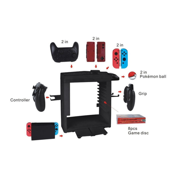 KJH Soporte multifunción Mango Base de carga Marco receptor para Nintendo Switch, KJH-SWITCH-27