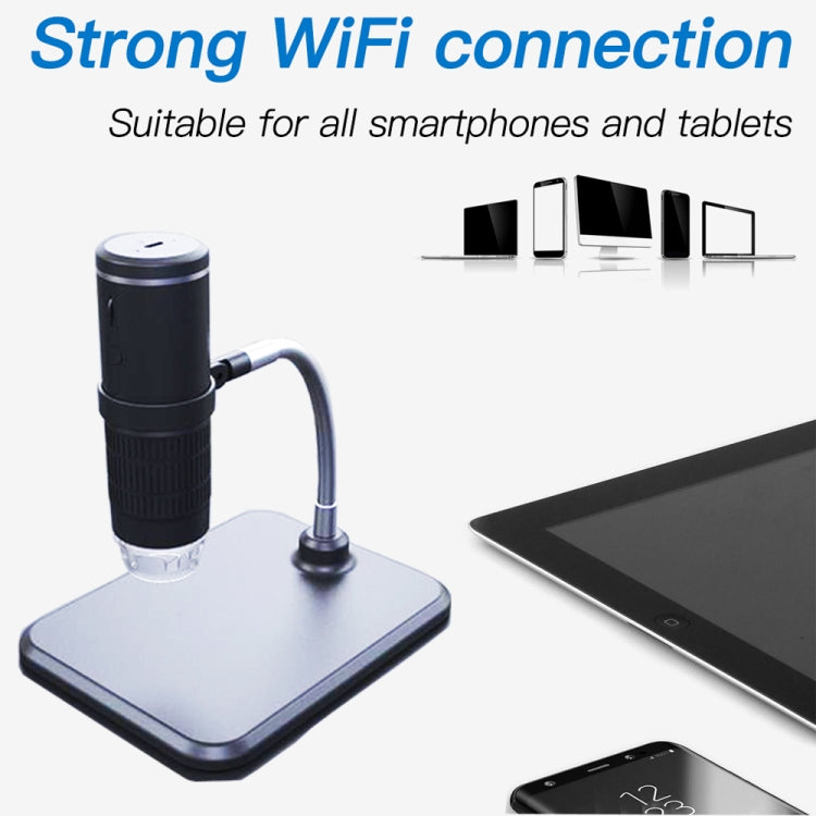 Microscopio digital de aumento F210 HD 1080P WIFI 1000X con 8 luces LED, F210 Silver