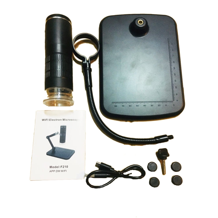 Microscopio digital de aumento F210 HD 1080P WIFI 1000X con 8 luces LED, F210 Silver