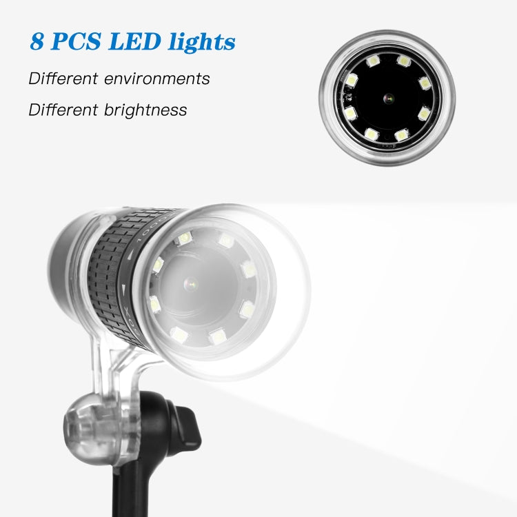 Microscopio digital de aumento F210 HD 1080P WIFI 1000X con 8 luces LED, F210 Silver