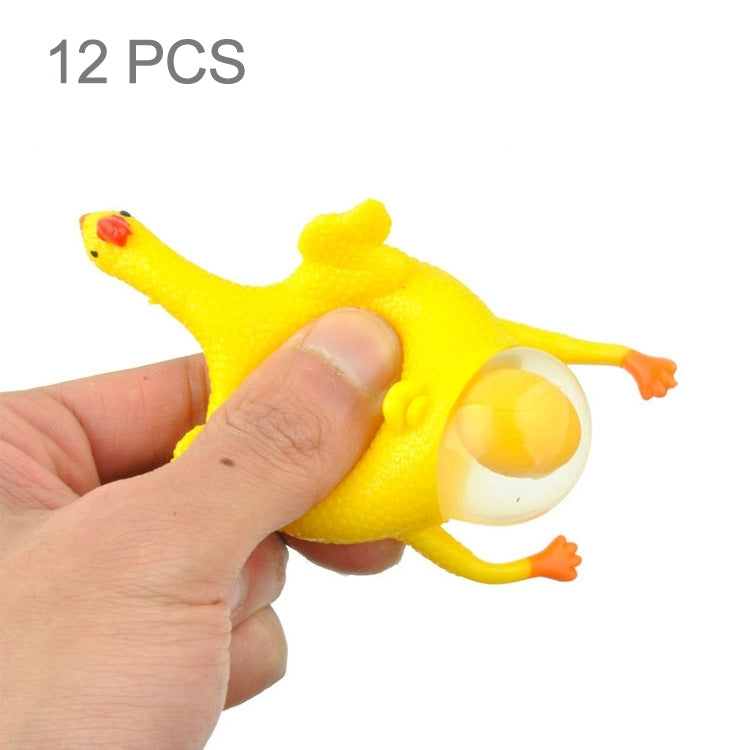 12 Uds. De artilugios divertidos y complicados, juguetes con ventilación para pollo, huevos enteros, gallinas ponedoras, pelota antiestrés de goma de látex abarrotada, Vent Chicken Whole Egg