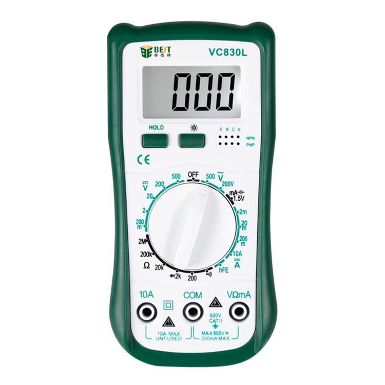 Multímetro digital de bolsillo para herramienta de reparación profesional BEST-VC830L