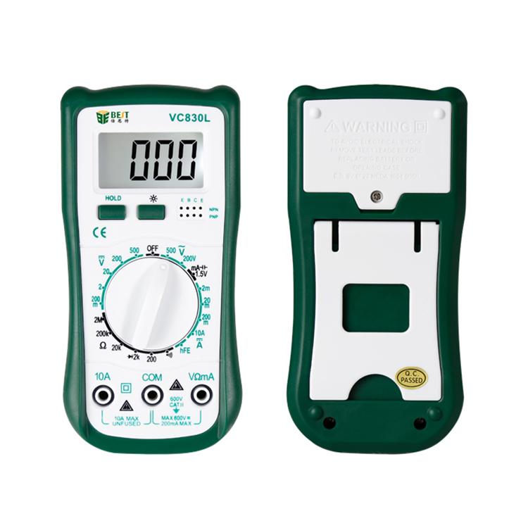 Multímetro digital de bolsillo para herramienta de reparación profesional BEST-VC830L