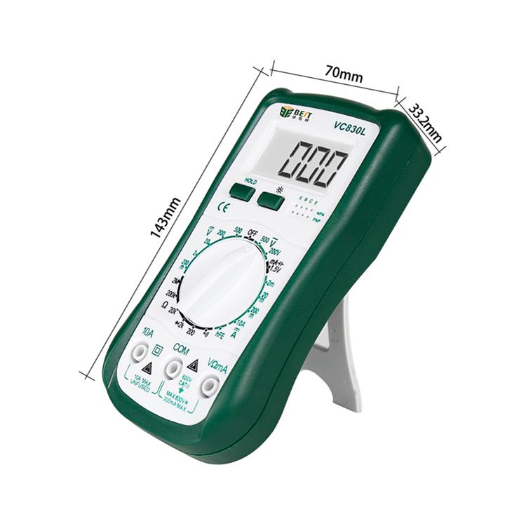 Multímetro digital de bolsillo para herramienta de reparación profesional BEST-VC830L