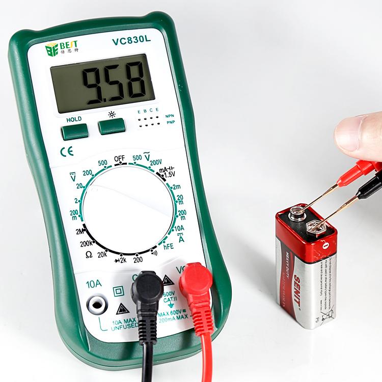 Multímetro digital de bolsillo para herramienta de reparación profesional BEST-VC830L