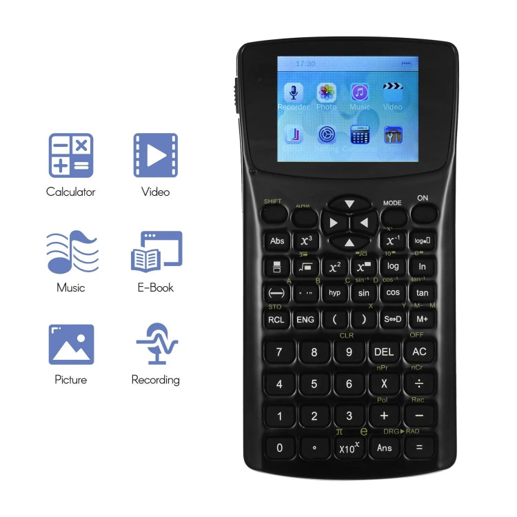 Calculadora de libros electrónicos con pantalla de visualización portátil multifunción de 2,4 pulgadas, compatible con grabación de sonido/radio/reproducción de música y vídeo/exploración de imágenes, 2.4 inch Calculator