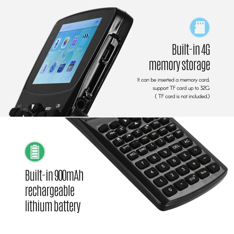 Calculadora de libros electrónicos con pantalla de visualización portátil multifunción de 2,4 pulgadas, compatible con grabación de sonido/radio/reproducción de música y vídeo/exploración de imágenes, 2.4 inch Calculator