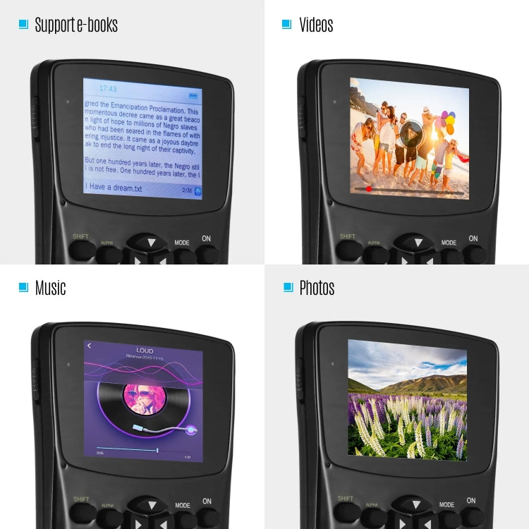Calculadora de libros electrónicos con pantalla de visualización portátil multifunción de 2,4 pulgadas, compatible con grabación de sonido/radio/reproducción de música y vídeo/exploración de imágenes, 2.4 inch Calculator
