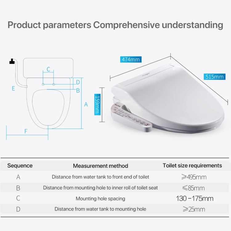Cubierta de limpiador de inodoro con descarga inteligente, limpieza automática de baño multifunción en forma de U