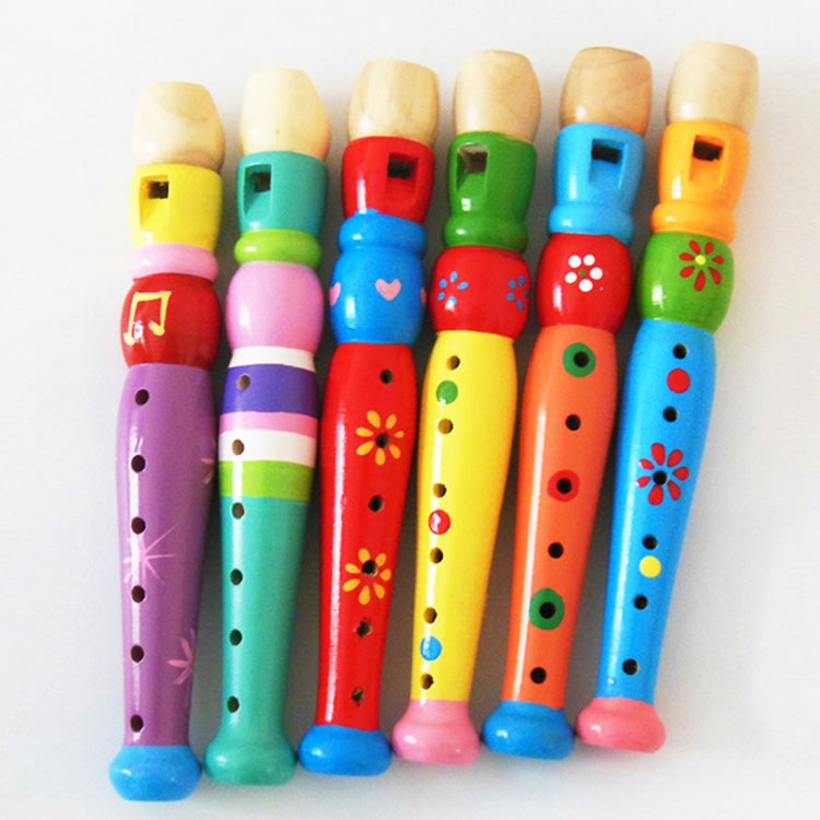 Niños de jardín de infantes Educación temprana Material didáctico Flauta colorida de madera Juguetes musicales, Tamaño: 20 * 2,5 cm, CD-5289 Flute
