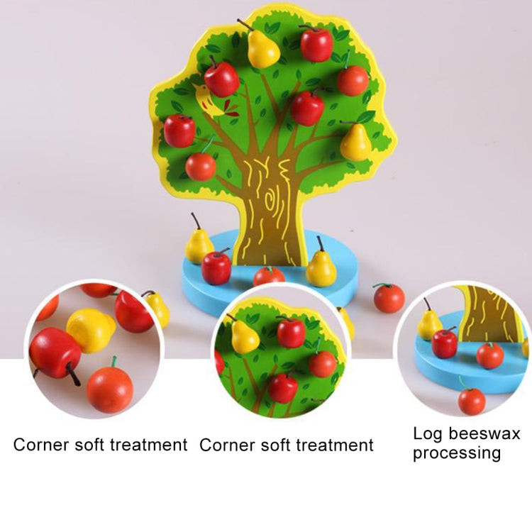 Niños Recolección magnética de madera Manzanas Pegatinas de frutas Frutas felices Juguetes educativos para el jardín, Tamaño: 23,5 * 20 cm