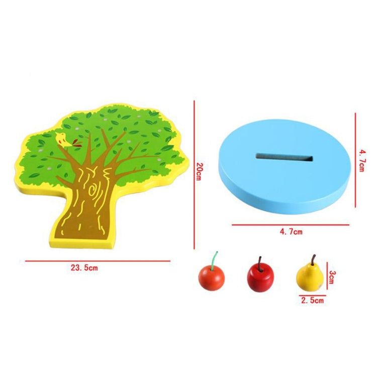 Niños Recolección magnética de madera Manzanas Pegatinas de frutas Frutas felices Juguetes educativos para el jardín, Tamaño: 23,5 * 20 cm