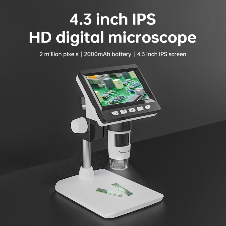 Microscopio de escritorio digital electrónico portátil 50X-1000X 1080P con luz LED, compatible con tarjeta Micro SD (32 GB máx.), HC5230