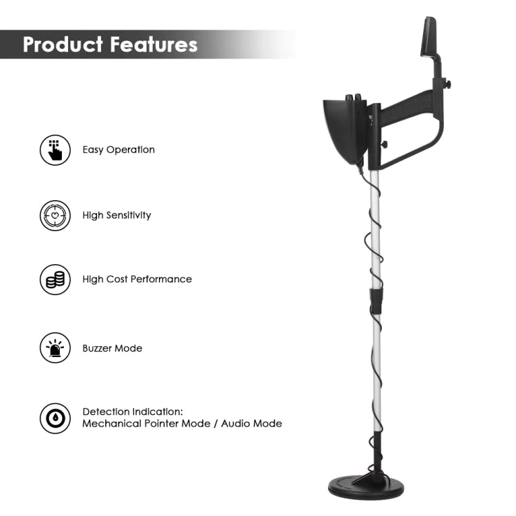 Detector de metales subterráneo MD4030, rango de medición: 1-30 cm, MD4030 Black