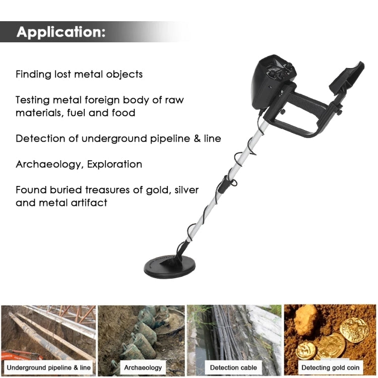 Detector de metales subterráneo MD4030, rango de medición: 1-30 cm, MD4030 Black