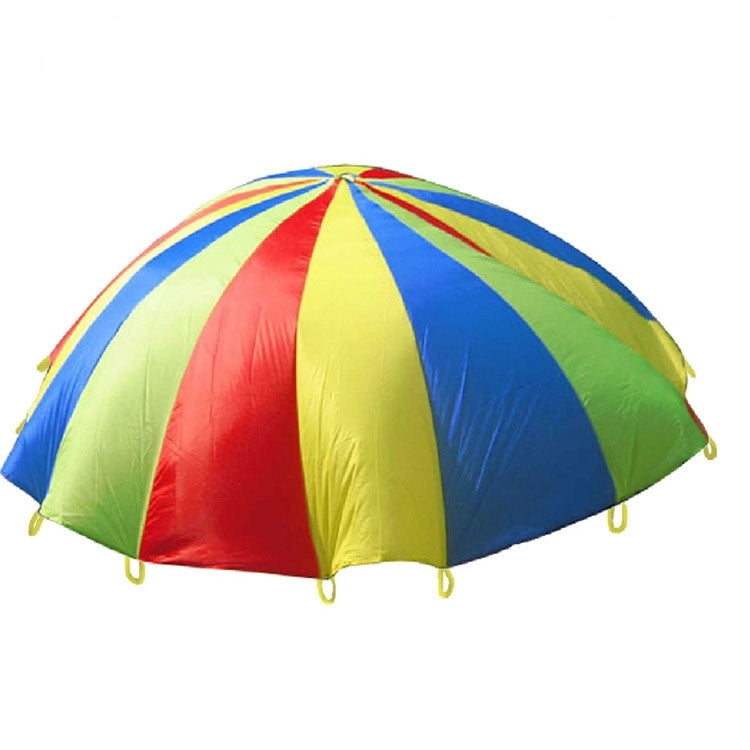 2 m Juego al aire libre para niños Ejercicio Juguetes deportivos Paraguas arcoíris Juego de paracaídas Juguete divertido con 8 correas de asa para familias / jardines de infantes / parques de diversiones, 2m 8 Handle Straps