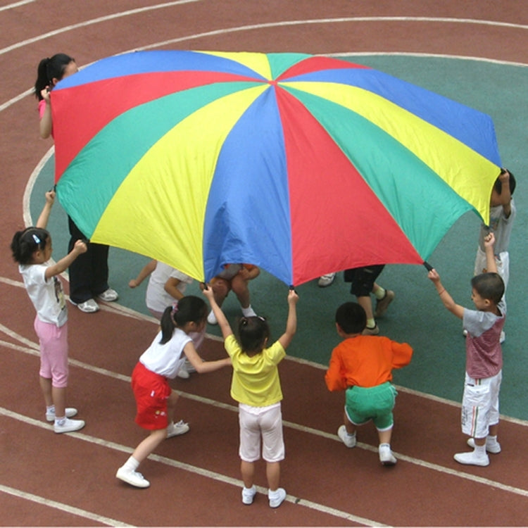 2 m Juego al aire libre para niños Ejercicio Juguetes deportivos Paraguas arcoíris Juego de paracaídas Juguete divertido con 8 correas de asa para familias / jardines de infantes / parques de diversiones, 2m 8 Handle Straps