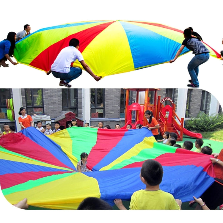 2 m Juego al aire libre para niños Ejercicio Juguetes deportivos Paraguas arcoíris Juego de paracaídas Juguete divertido con 8 correas de asa para familias / jardines de infantes / parques de diversiones, 2m 8 Handle Straps
