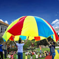7 m Juego al aire libre para niños Ejercicio Juguetes deportivos Paraguas arco iris Juego de paracaídas Juguete divertido con 32 correas de mango para familias / jardines de infantes / parques de diversiones, 7m  16 Handle Straps