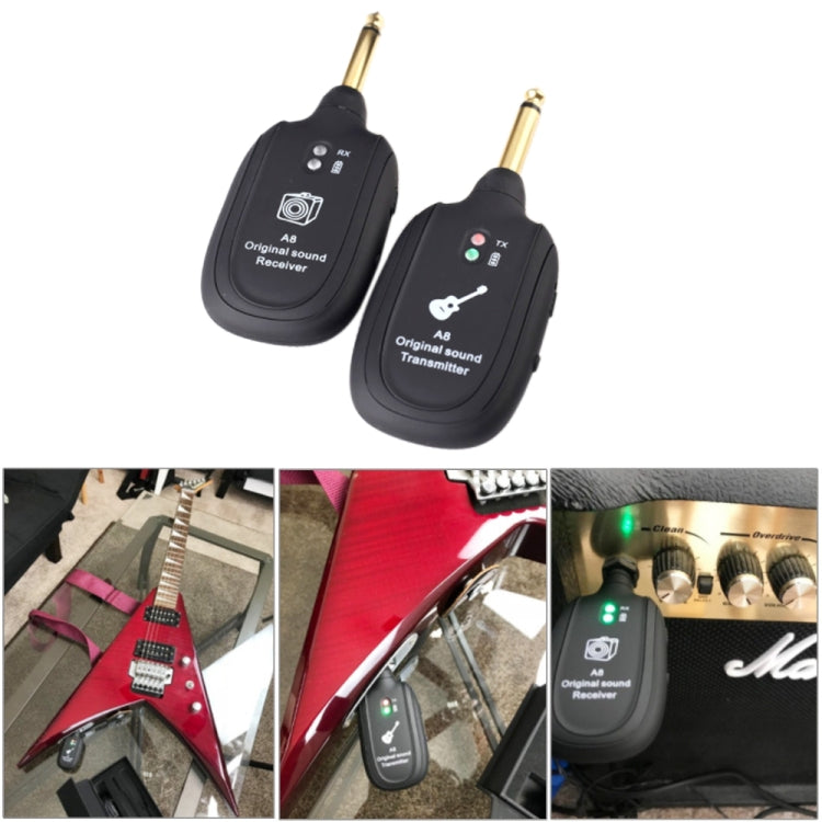 Receptor y transmisor inalámbrico para guitarra, sistema de conexión inalámbrica para guitarra eléctrica A8, pastillas, Guitar Wireless Transmitter