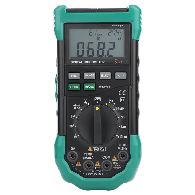 BSIDE MS8229 Multímetro digital LUX Medidor de ruido Temperatura Humedad Probador