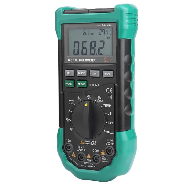 BSIDE MS8229 Multímetro digital LUX Medidor de ruido Temperatura Humedad Probador