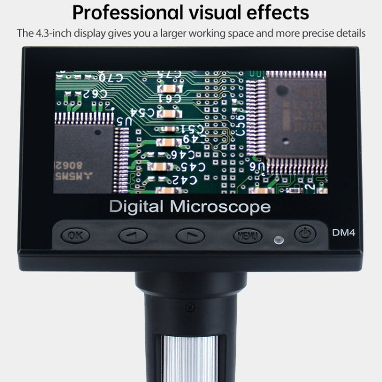 720P microscopio digital industrial con pantalla HD de 4,3 pulgadas