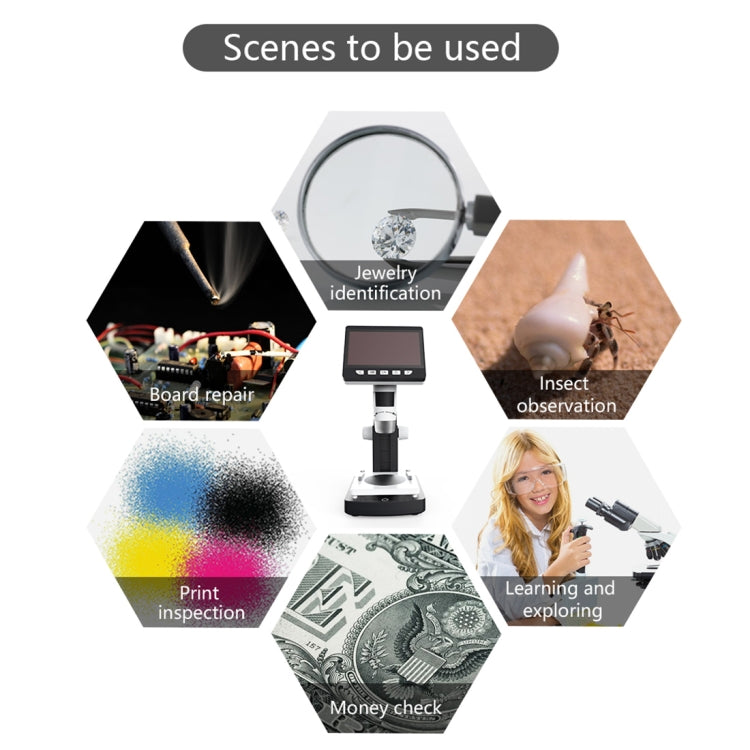Inskam306 1080P Pantalla de 4,3 pulgadas Puerto HDMI Microscopio digital HD, inskam306