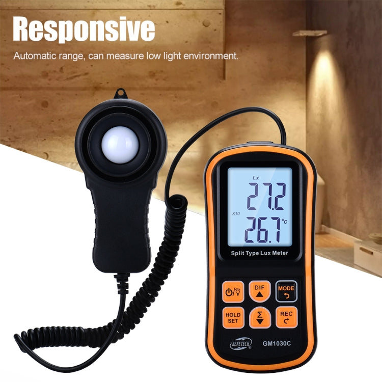 BENETECH GM1030C Iluminómetro digital dividido portátil Medidor de LUX, GM1030C
