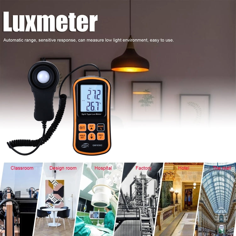 BENETECH GM1030C Iluminómetro digital dividido portátil Medidor de LUX, GM1030C
