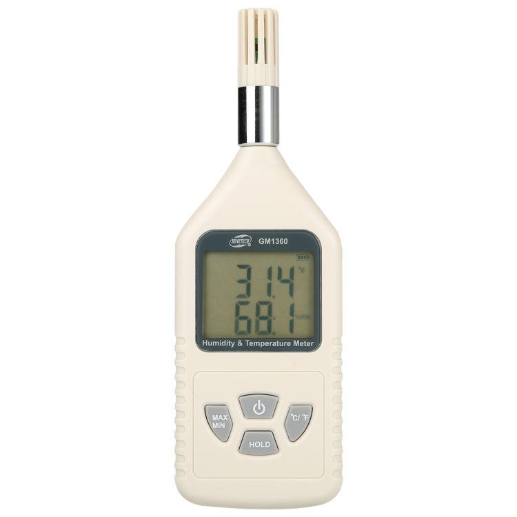BENETECH GM1360 Medidor de temperatura y humedad digital industrial con sonda LCD, GM1360