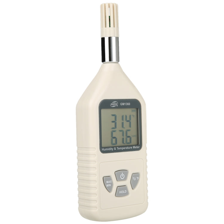 BENETECH GM1360 Medidor de temperatura y humedad digital industrial con sonda LCD, GM1360
