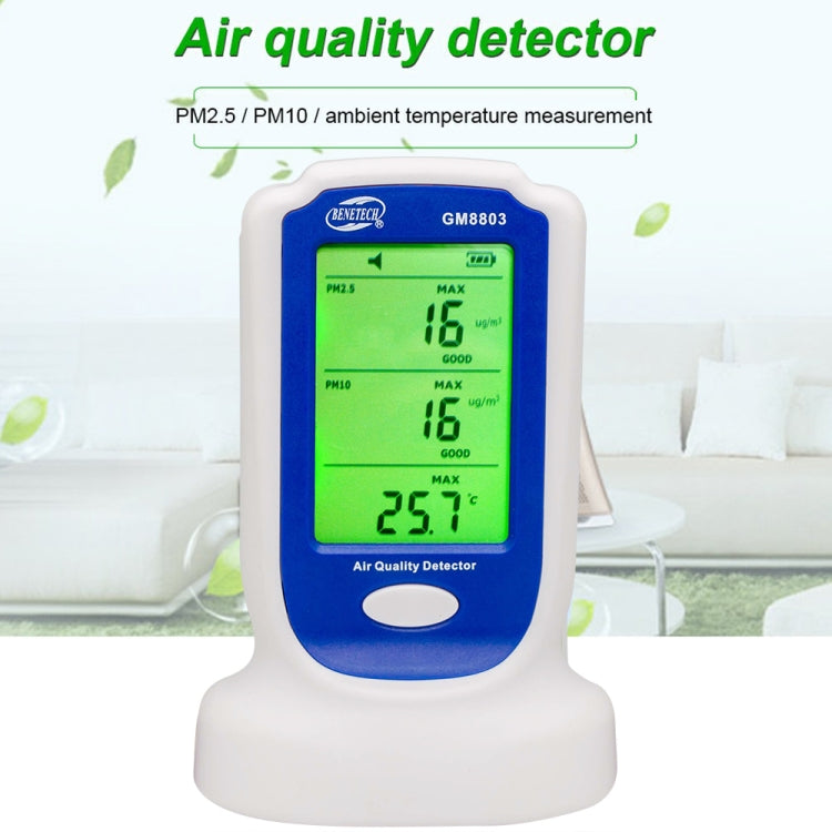 BENETECH GM8803 Detector de calidad del aire interior del hogar Probador de smog PM2.5 PM10 Analizadores de gas